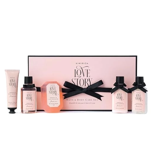 Kimirica Love Story Luxury Bath and Body Care Gift Set Box | Bath Salt, Body Was