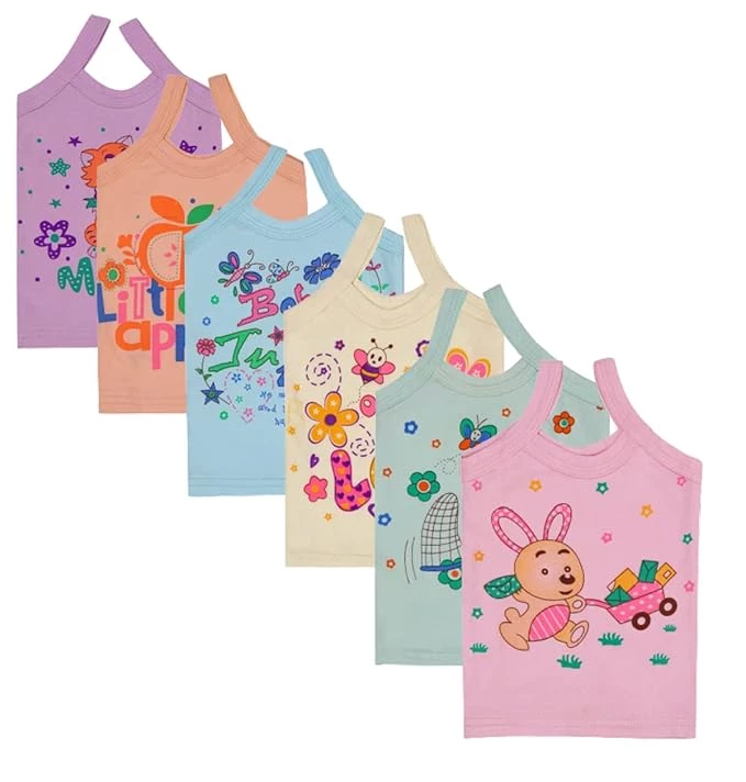 TIXY Light Color Dori Vest/Slips/Camisoles 100% Cotton Fabric Dori Vest for Girl