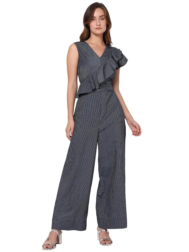 VERO MODA Women's Rayon Fit & Flare Jumpsuit