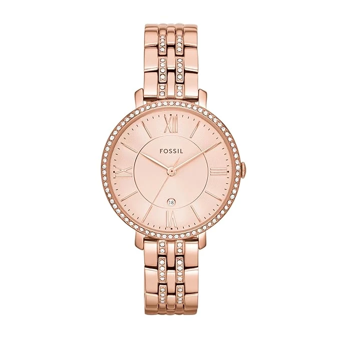 Fossil Jacqueline Analog Rose Gold Dial and Band Women's Stainless Steel Watch-E